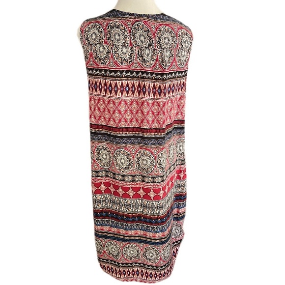 beachlunchlounge Midi Dress Vibrant Geometric Print Boho Sleeveless Size Large - Picture 2 of 9